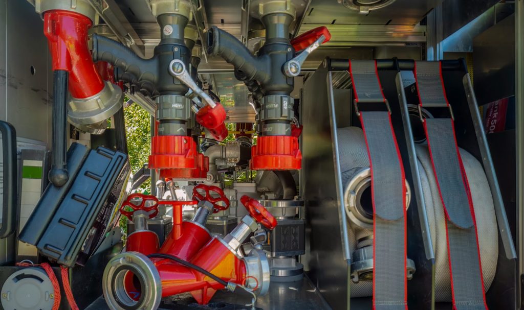 a close up of a machine with a lot of pipes